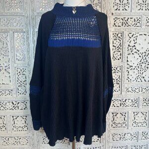 Free People Snow Day Mock Neck Waffle Knit Oversized Tunic